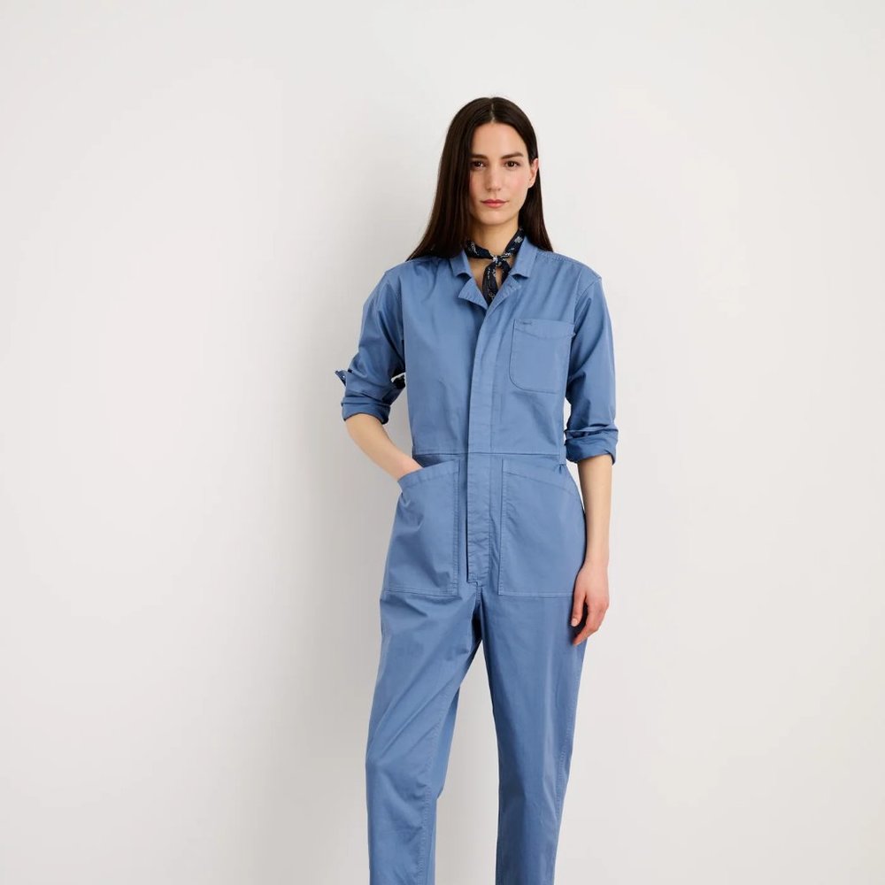 Alex Mill Standard Jumpsuit in Cotton Twill Flight Blue